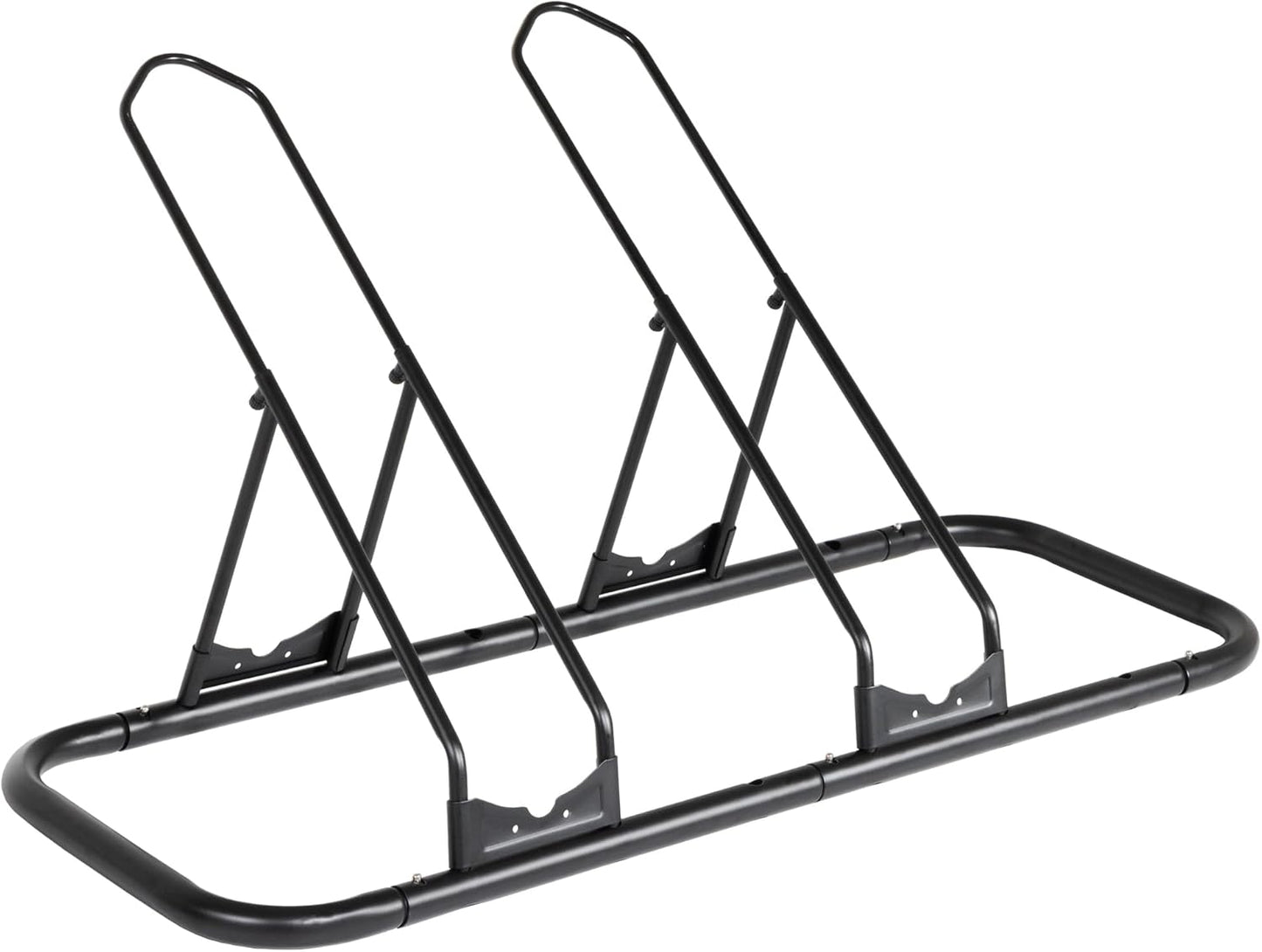 CyclingDeal Bicycle Floor Parking Rack Stand - for Mountain MTB Road Bike - Indoor Home Garage Storage - Adjustable for 2 Fat Bikes