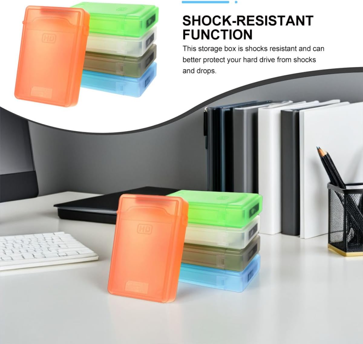 BESPORTBLE 5pcs Shock-Resistant Storage Cases for Hard Drives SSD Multi-Color Hard Disk Organizer for Portable External Drives