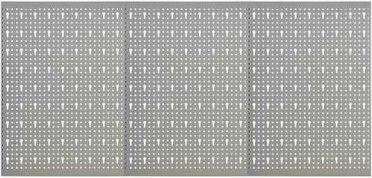 Steel Peg Board Set Wall-Mounted 3 Panels 15.7"x22.8" - Gray, Tool Organizer with Mounting Accessories,145349,Gray