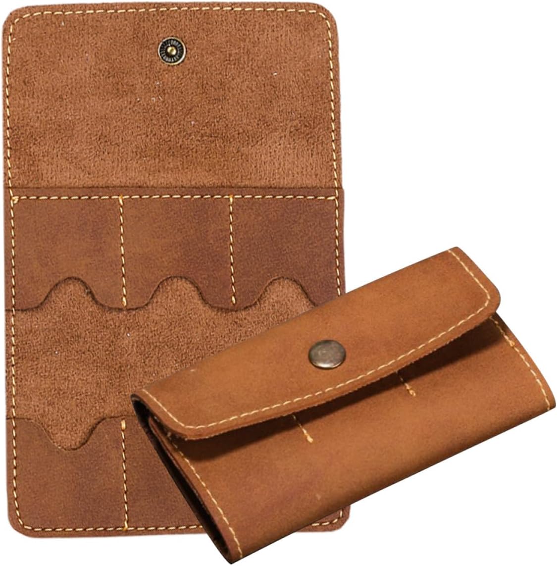 DOITOOL 2pcs Retro PU Memory Card Case Holder Organizer Secure Snap Closure Protective Storage Box for Cards Travel-Friendly Brown (2pcs)