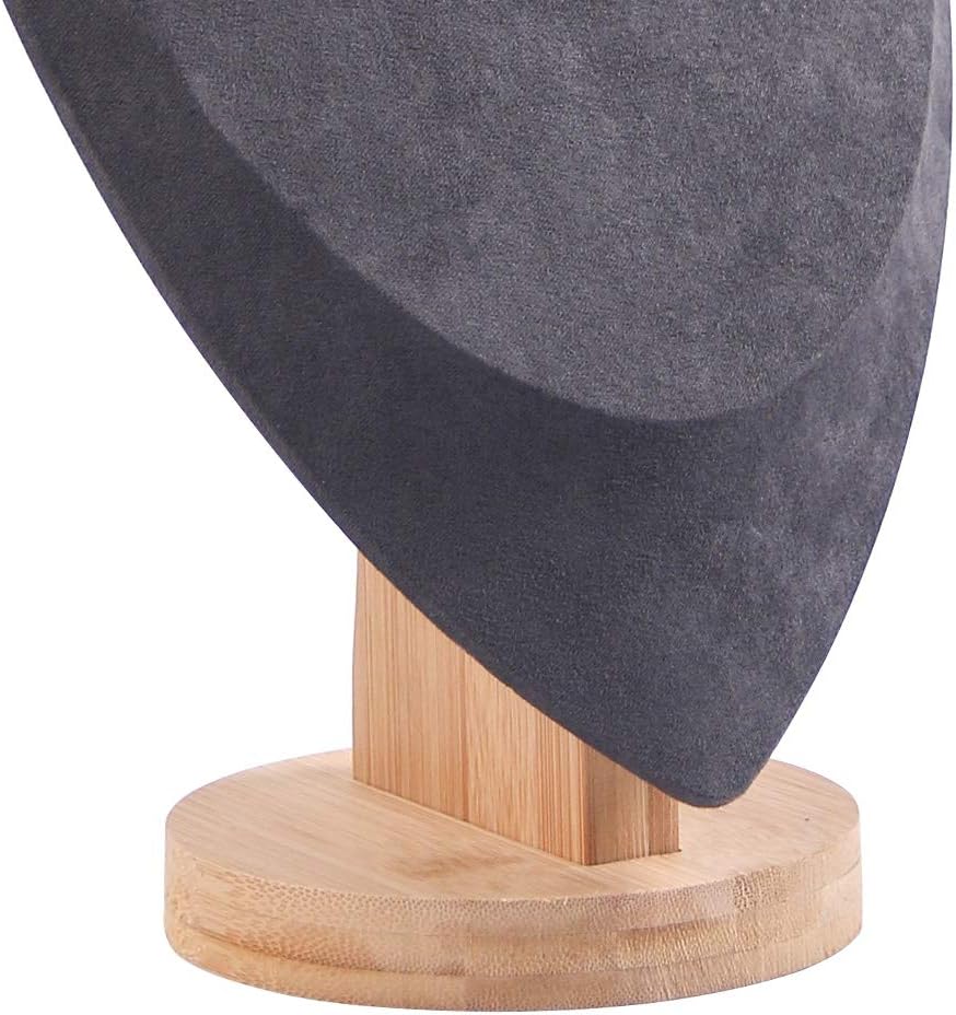 Coward Velvet Necklace Display Stand For Show Bamboo Chain Jewelry Model Bust Holder(gray velvet, 11.4")