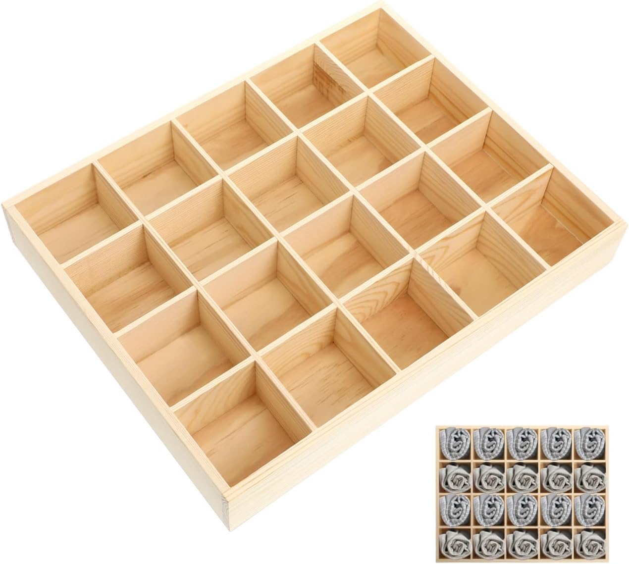 Amosfun Socks Drawer Organizer Dividers Underwear Storage Box for Closet Dresser Wardrobe Organization Box - Single Grid 2. 5 X 2. 5 Inch