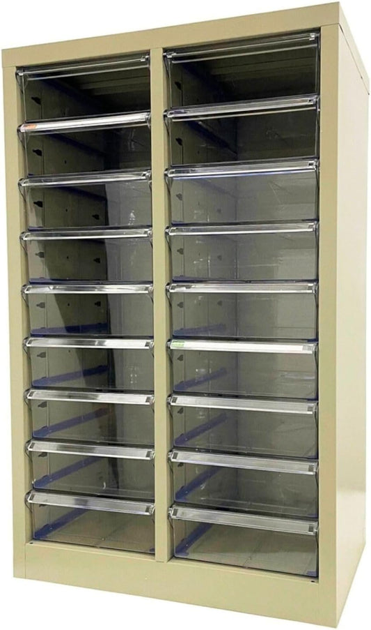 File Cabinet 18 Medium Transparent Drawers Vertical Home Office Storage Paper Organizer Document Cabinet