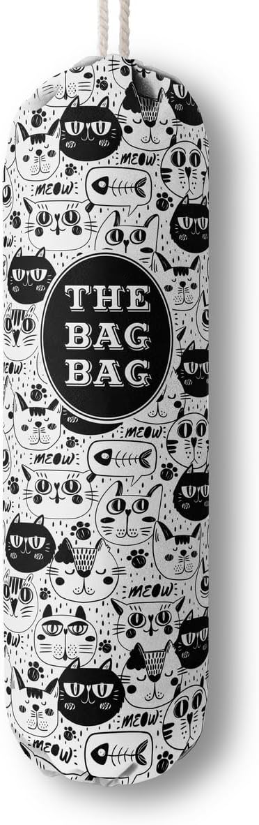 Grocery Bags Holder Organizer - Wall Mount Plastic Bags Storage Container Dispensers, Pet Lovers Home Kitchen Essentials