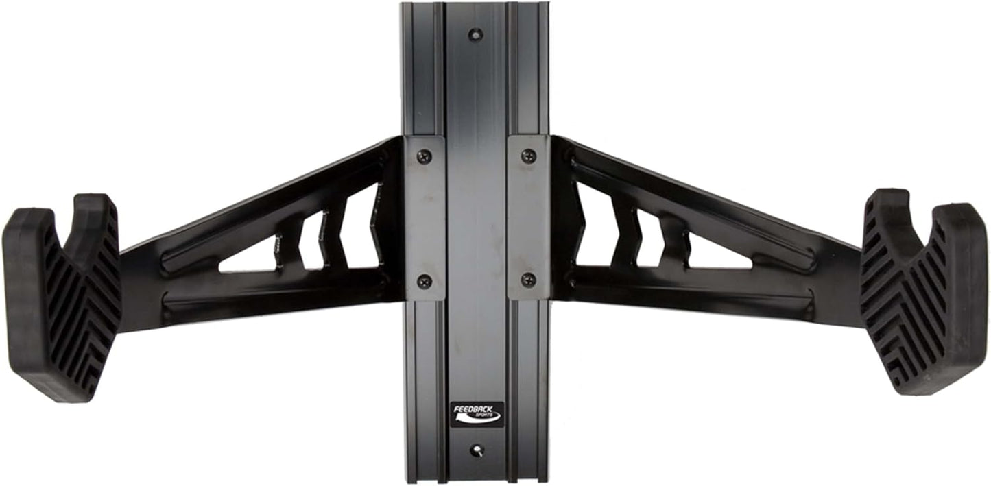 FEEDBACK SPORTS | Velo Wall Rack Bike Storage | Bicycle Hanger Mount W/Adjustable Arms | Road, Gravel, Mountain Bike Compatible | For Garage, Apartment, Shed | Black