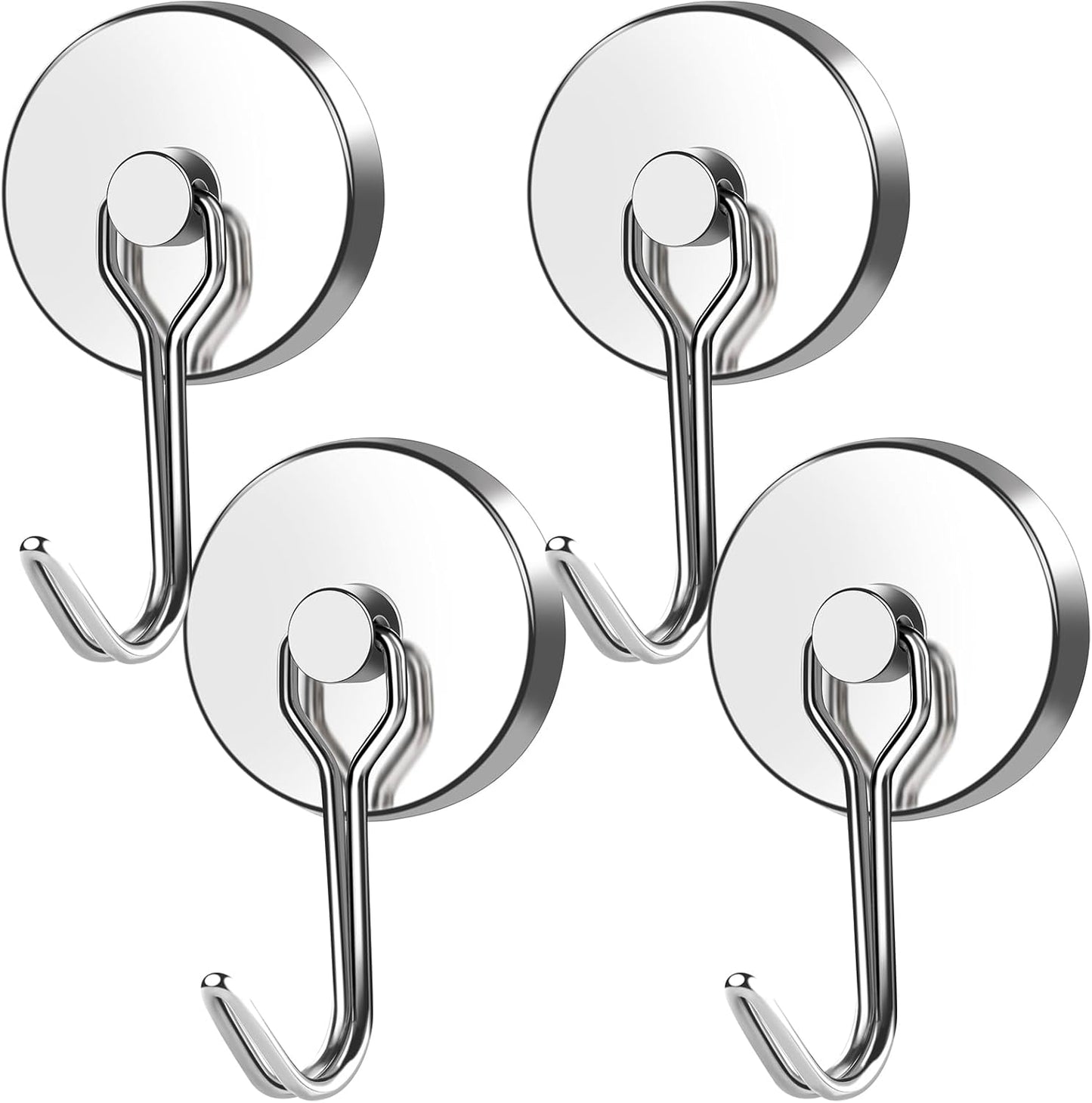 MIKEDE Magnetic Hooks Heavy Duty, 120LB Swivel Swing Strong Magnetic Hooks Cruise,Neodymium Hook Magnets for Home, Kitchen, Workplace, Metal Door, Office and Garage - Pack of 4