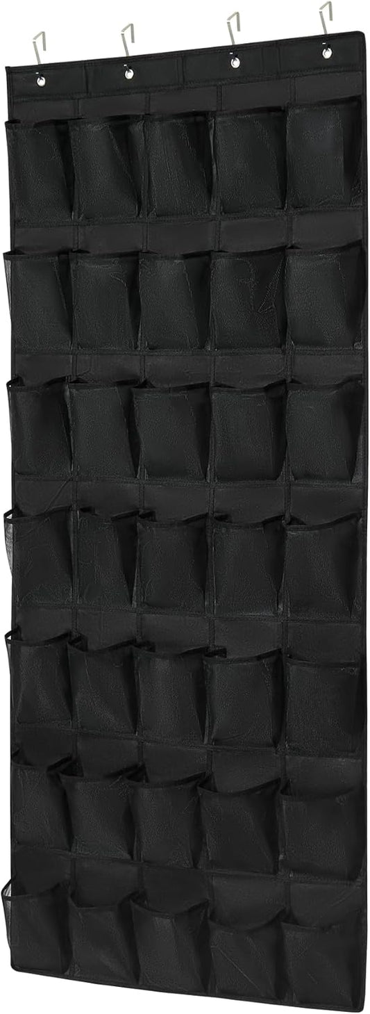 35Large Pockets Over The Door Shoe Organizer, Mesh Pockets Shoe Holder Rack, Capacity hanging shoe organizer，door shoe rack With 4 Metal Hook.