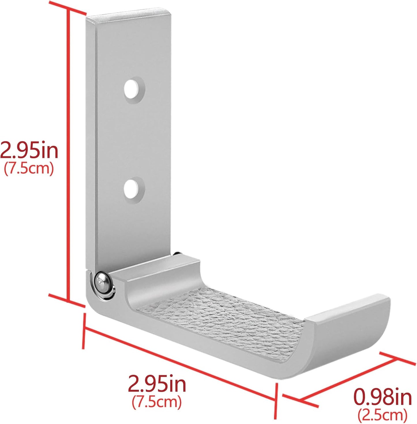 Geekria Foldable Wall Mount Headphones Holder, Headset Wall Hanger, Aluminum Wall Mount Hook, Hold Up to 1KG with 3M Tape, 20KG with Screws, Stand Come with Headband Protective Pad (2pcs)