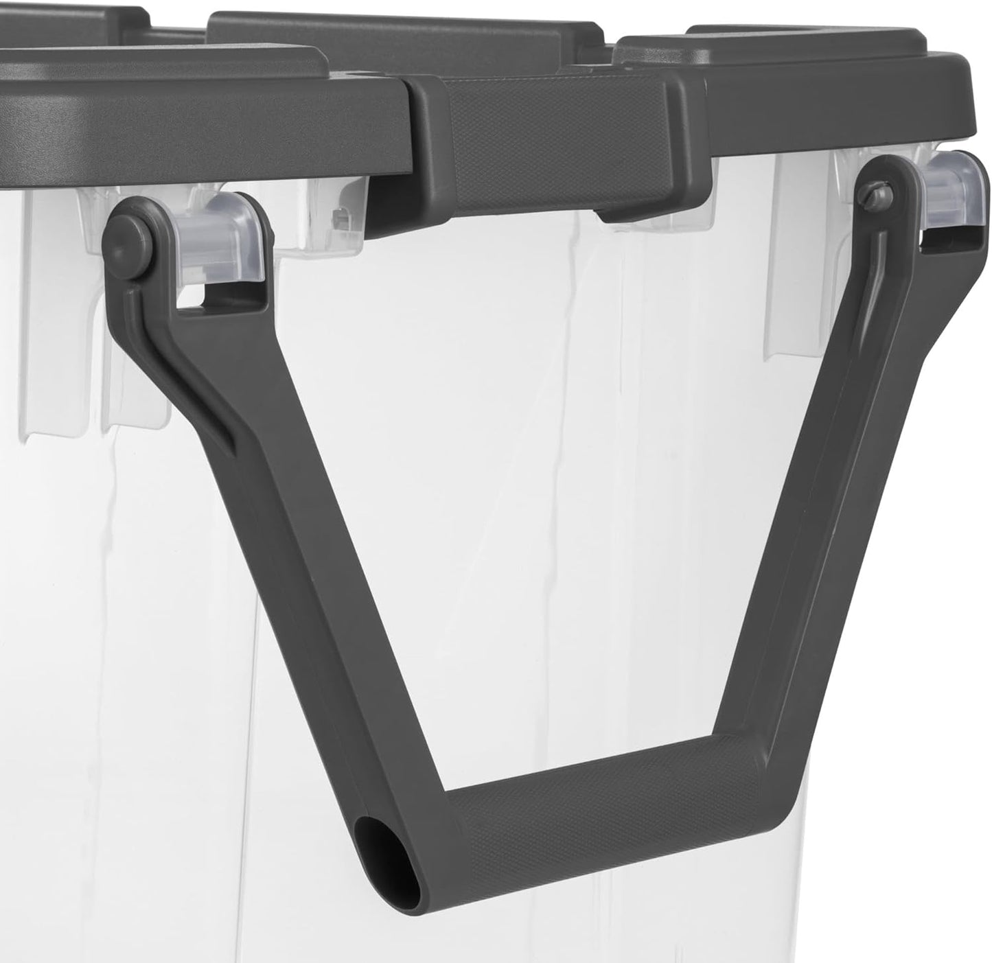 160 Qt Durable Clear Storage Box,Storage Bins With Wheels, Moisture-Proof Buckle Cover,Handle, Wheels, Stackable Design, Anti-Slip Lock Buckle, Suitable For Home Storage, Garage,Gray