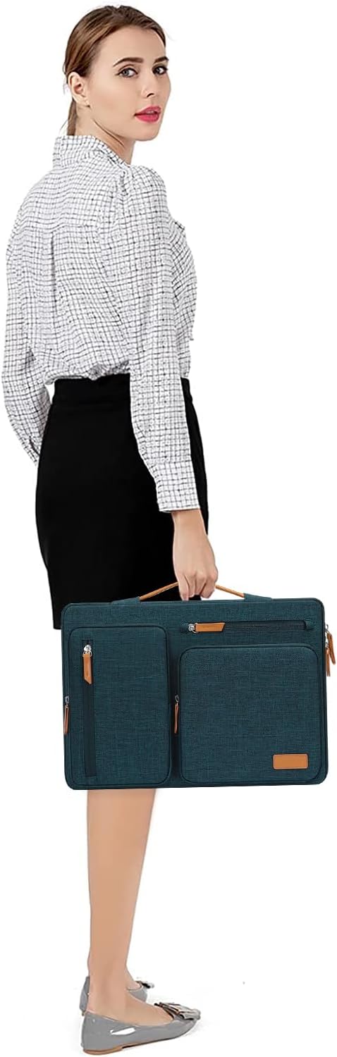 MOSISO 360 Protective Laptop Case 16 inch, 15-15.6 inch Laptop Sleeve Compatible with MacBook Pro 16, HP, Acer, Dell, Lenovo, ASUS, Side Open Carrying Case with 4 Zipper Pockets&Handle, Teal Green