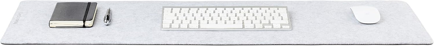 Premium Felt Desk Mat | Medium 12" x 36" | Multifunctional Desk Pad for Home Office | Light Gray