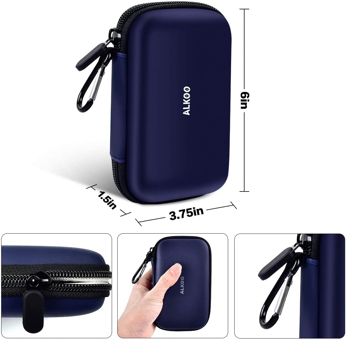 USB Flash Drive Case, SD Card Holder Compatible with Thumb Drive, Memory Cards, SDXC SDHC Storage Bag, Electronic Accessories Organizer for SanDisk for Samsung for Inland (Blue)