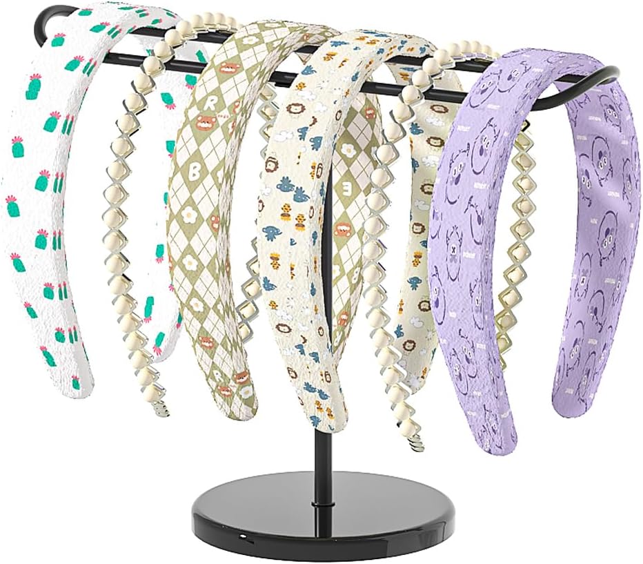 Headband Holder Organizer,Head Band Stand For Girls Room,Mouse Ear Storage For Women,Hair Accessories Display Rack (Metal Black Headband Holder)