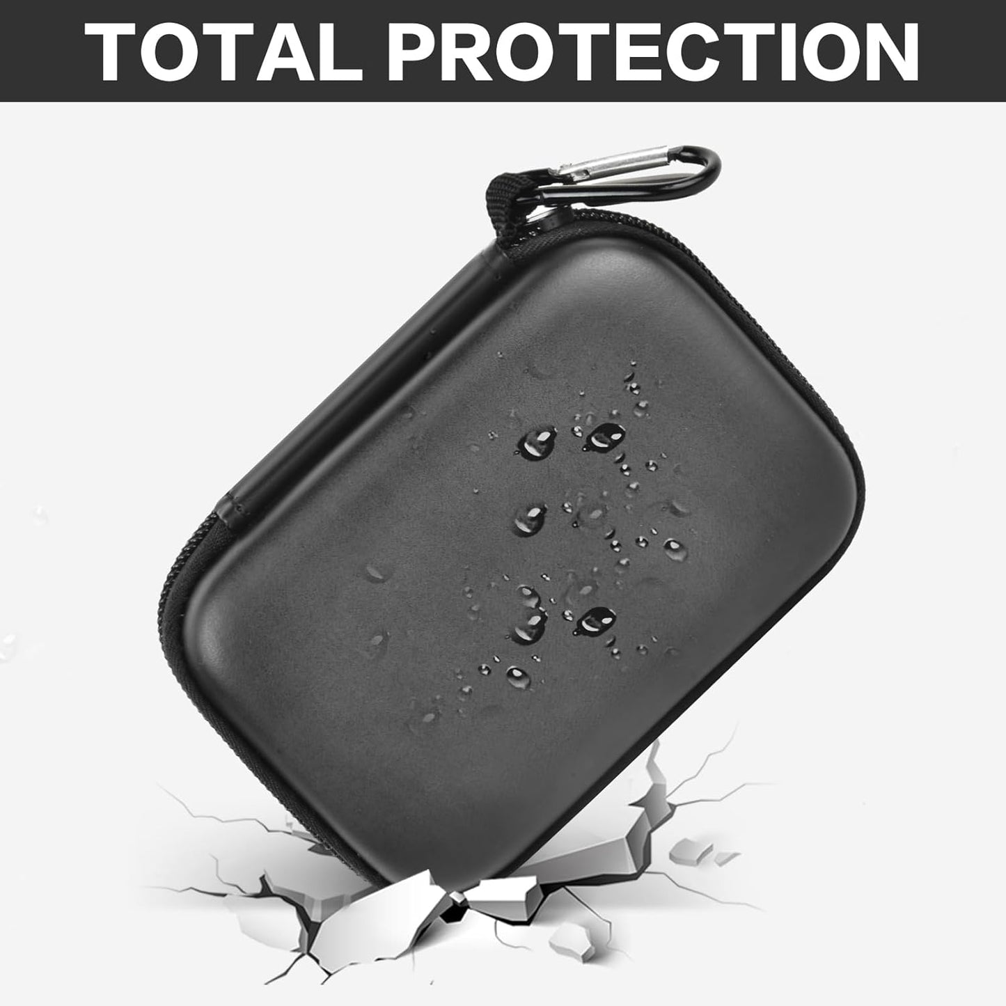 Carrying for Samsung T9/ T7/ T7 Shield Portable SSD 4TB 2TB 1TB, USB External Solid State Hard Drive Storage Travel Carrying Holder Fits for USB Cable (Black-Grey)-Box Only