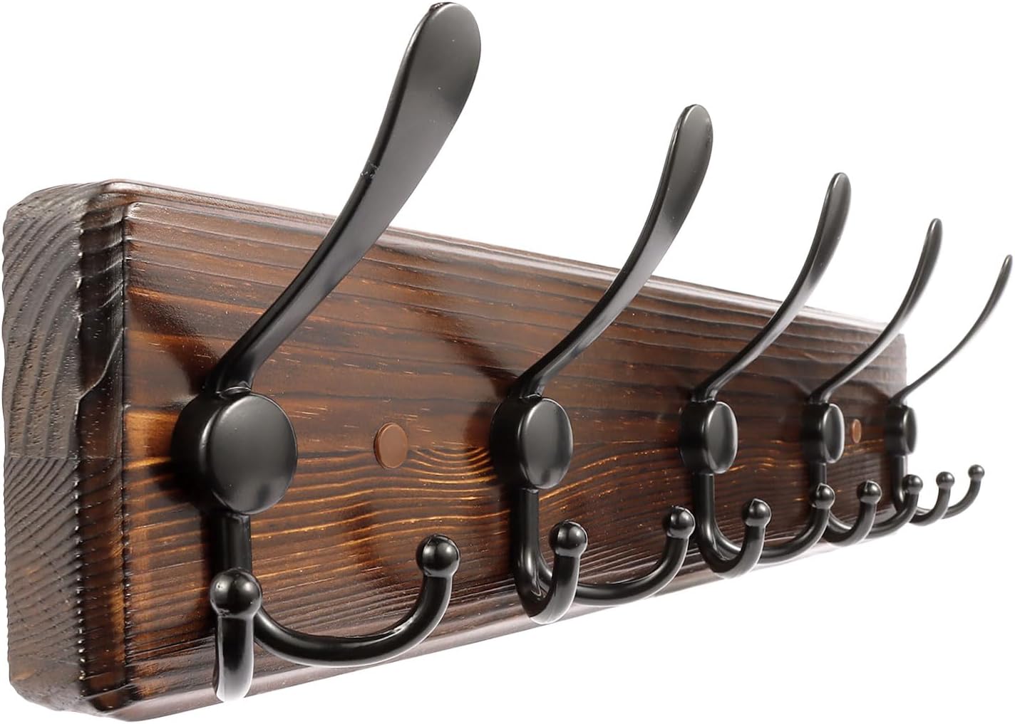 Coat Rack Wall Mount 16.8'' Rustic Hat Rack with 5 Triple Hooks Coat Hooks Wall Mount Farmhouse Wall Hooks for Hanging Coat, Bags, Towels