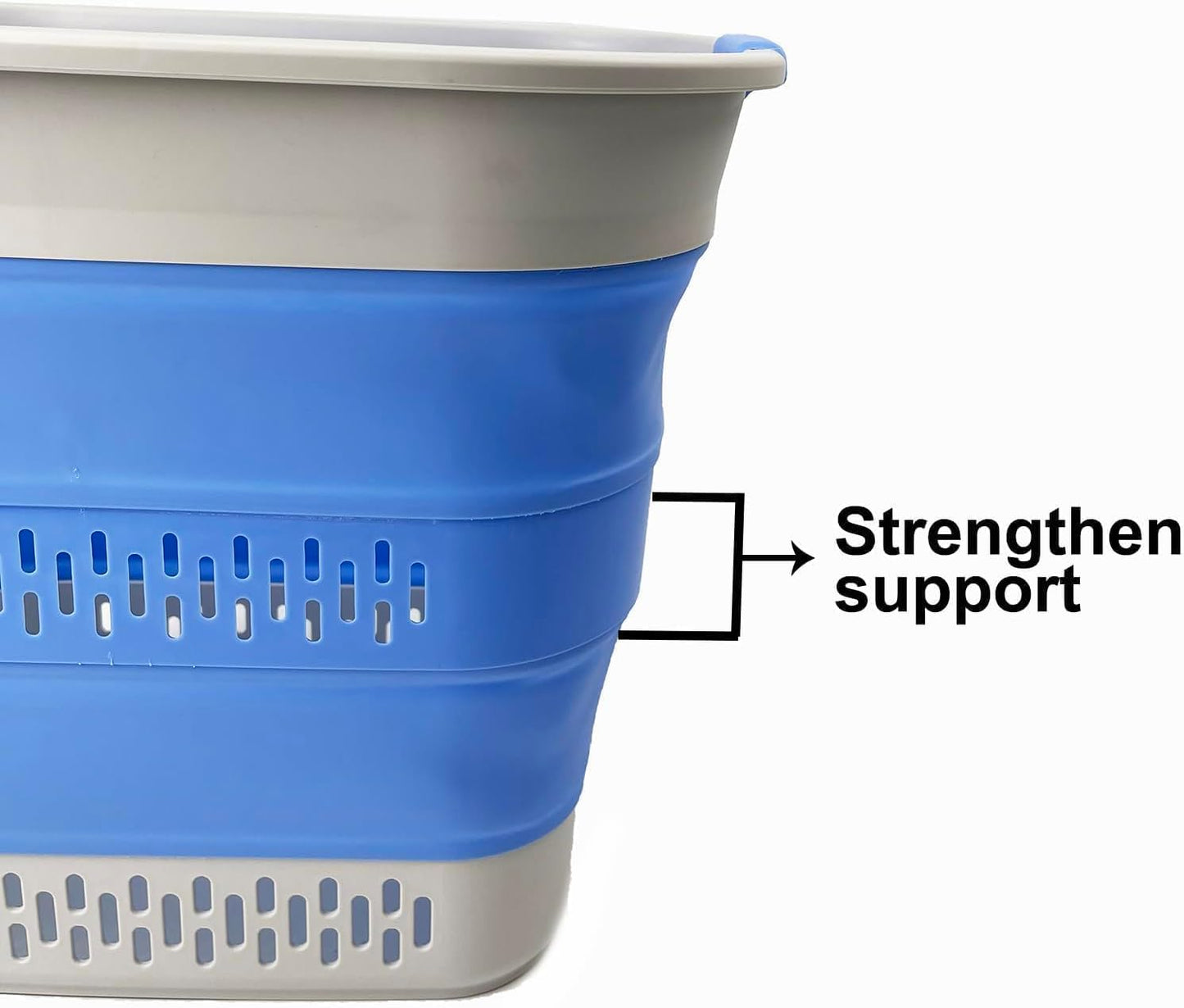 SAMMART 40L (10.5 Gallon) Collapsible Plastic Laundry Basket - Foldable Pop Up Storage Container/Organizer - Portable Laundry Hamper - Space Saving (1, Grey/Little Boy Blue)