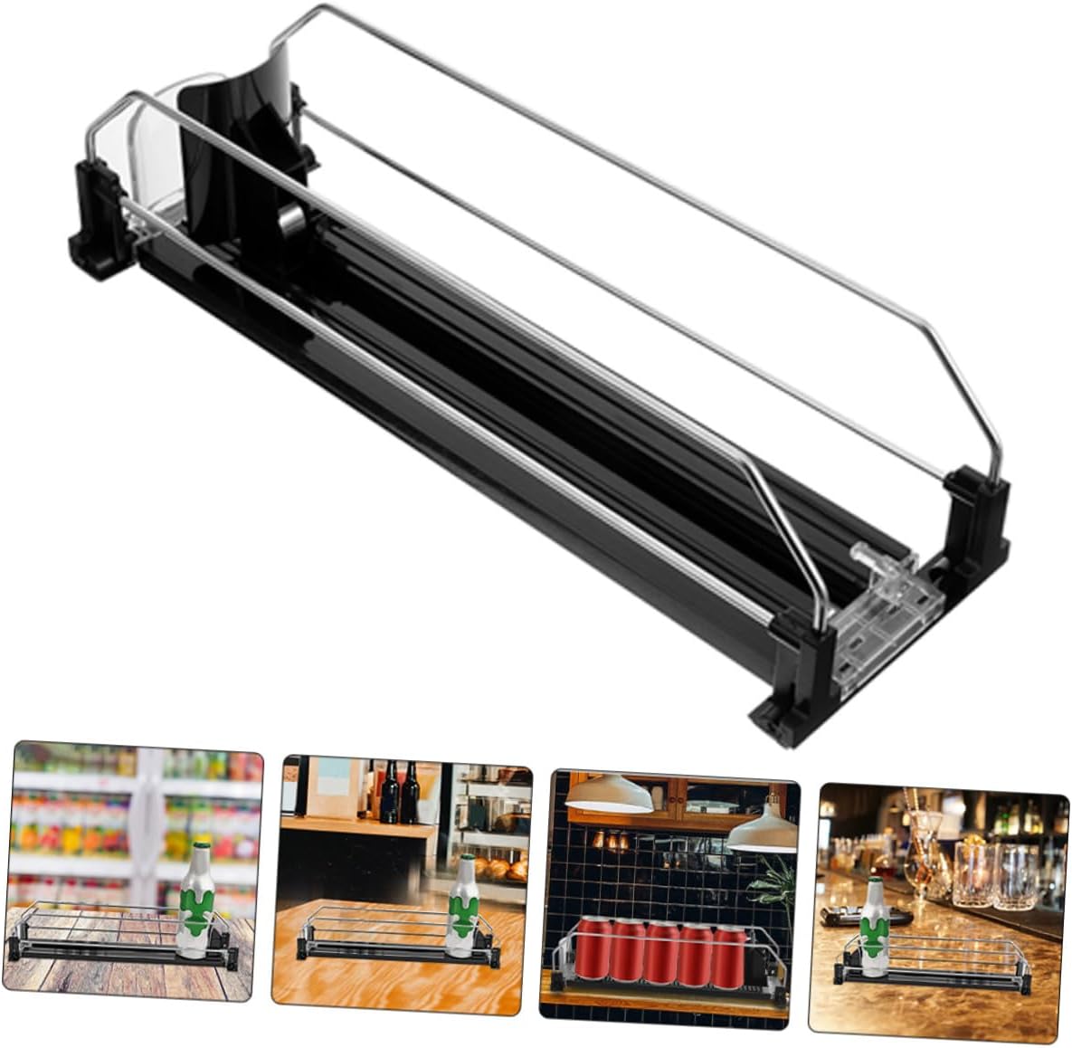 Luxshiny Automatic Pusher Can Dispenser for Fridge Smooth Finish Stable Material Soda Organizer for Refrigerator Beverage Storage Convenient Design
