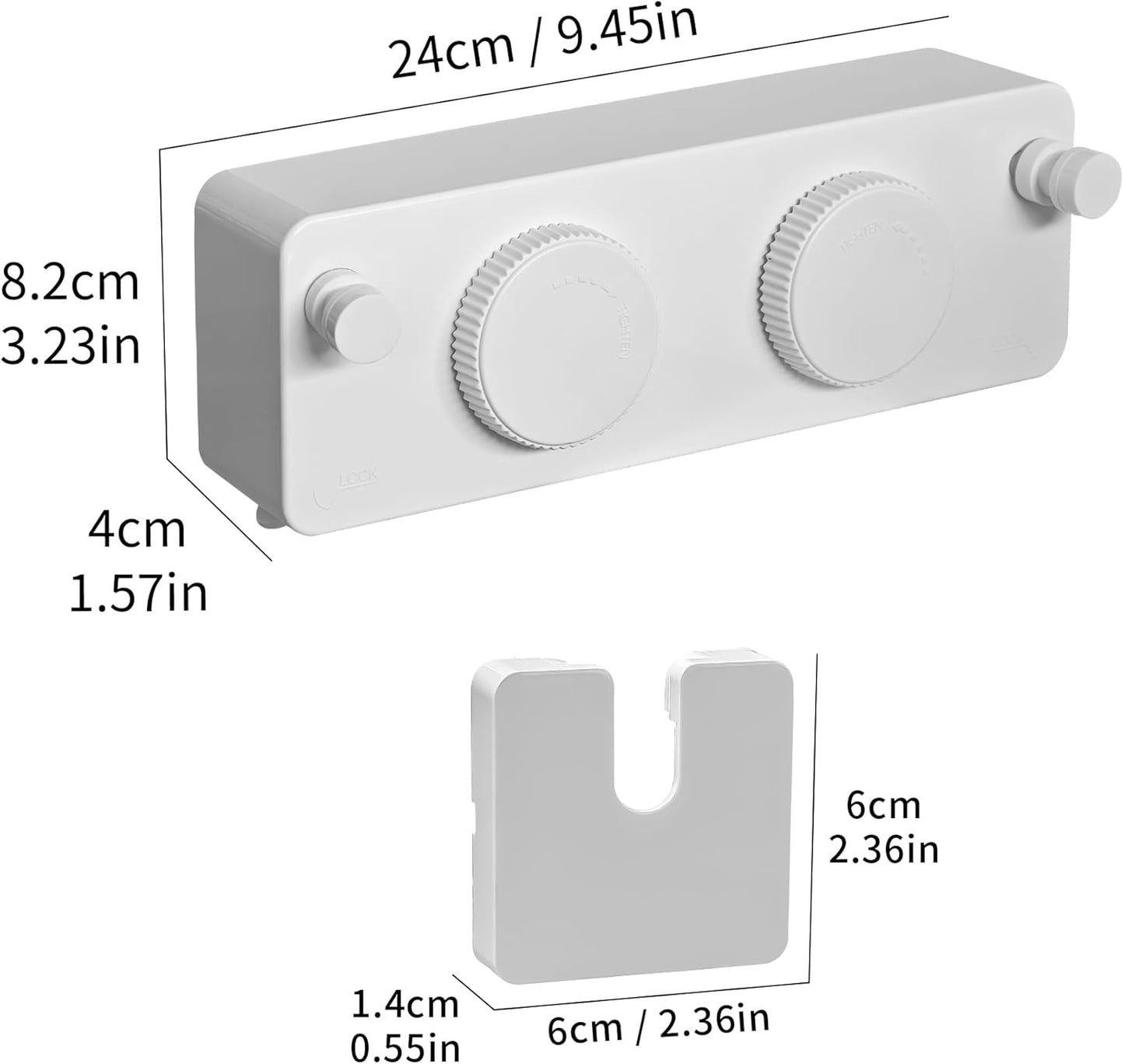JOOM Retractable Clothesline Indoor Outdoor Clothes Line - Heavy Duty Clothes Drying Laundry Line - Wall Mounted Drying Rack - Air Dry Clothing Lock to Prevent Sagging (Two line,White)