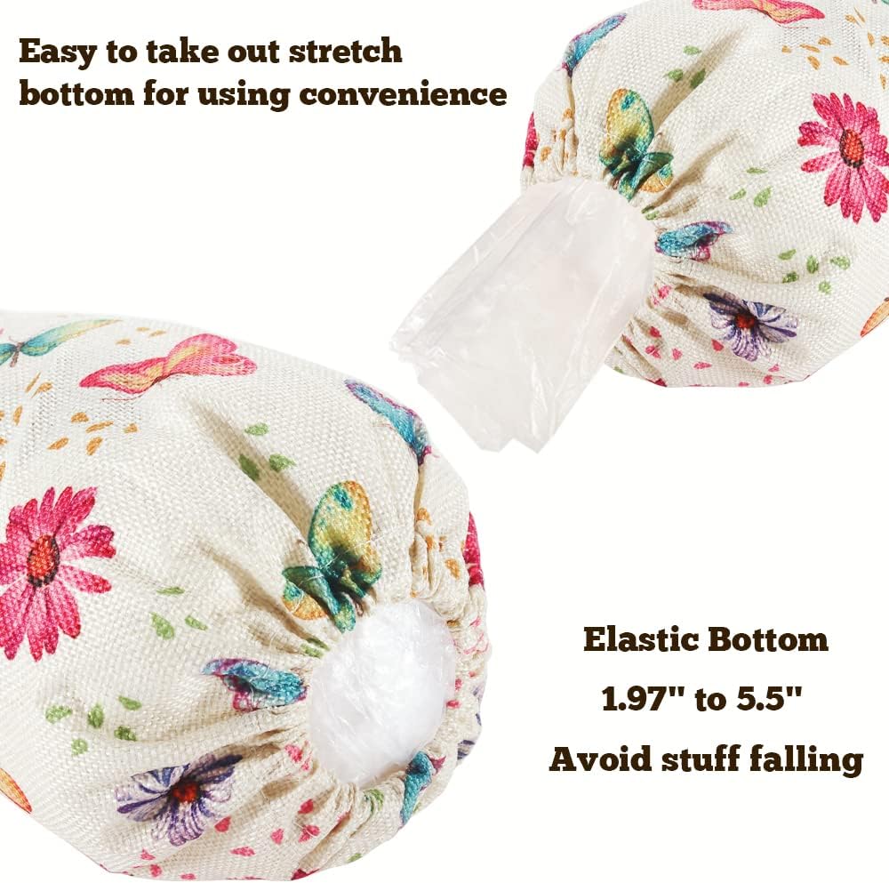 2PCS Butterfly Plastic Bag Holder for Kitchen Essentials, Reusable Hanging Grocery Bag Organizer, Washable Large Grocery Trash Garbage Bags Storage Dispenser Butterfly Kitchen Decor