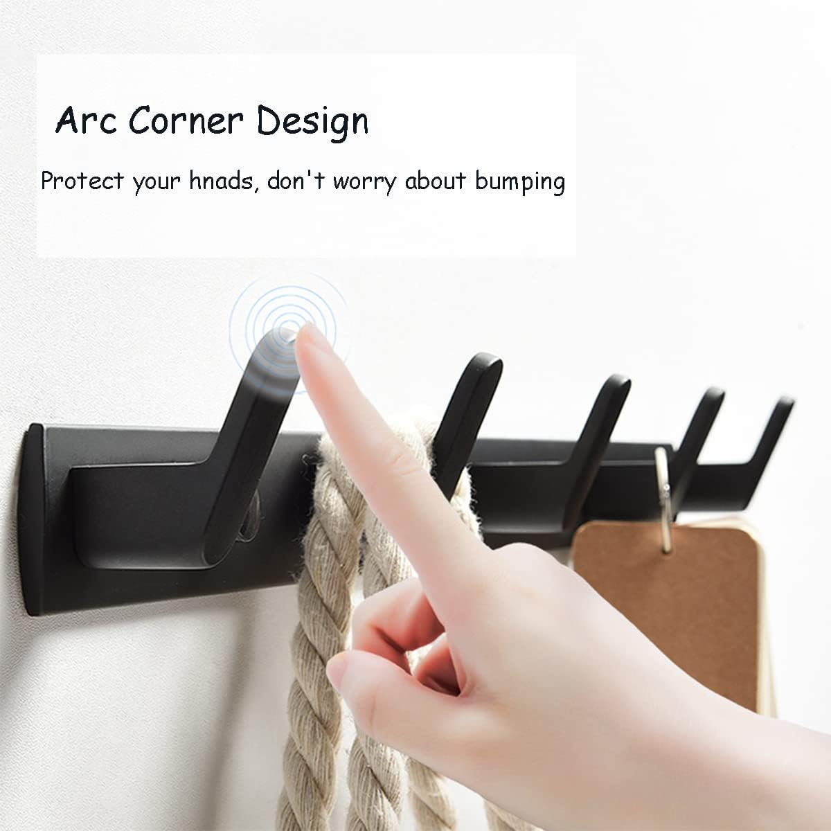 Gxfctys Coat Rack Wall Mount, Modern Wall Hooks for Hanging Coat Clothes Hats Bags with 4 Hooks, Space Aluminum Black Towel Rack for Kitchen Entryway Bathroom Bedroom (4 Hooks, 2pcs, Style 1)