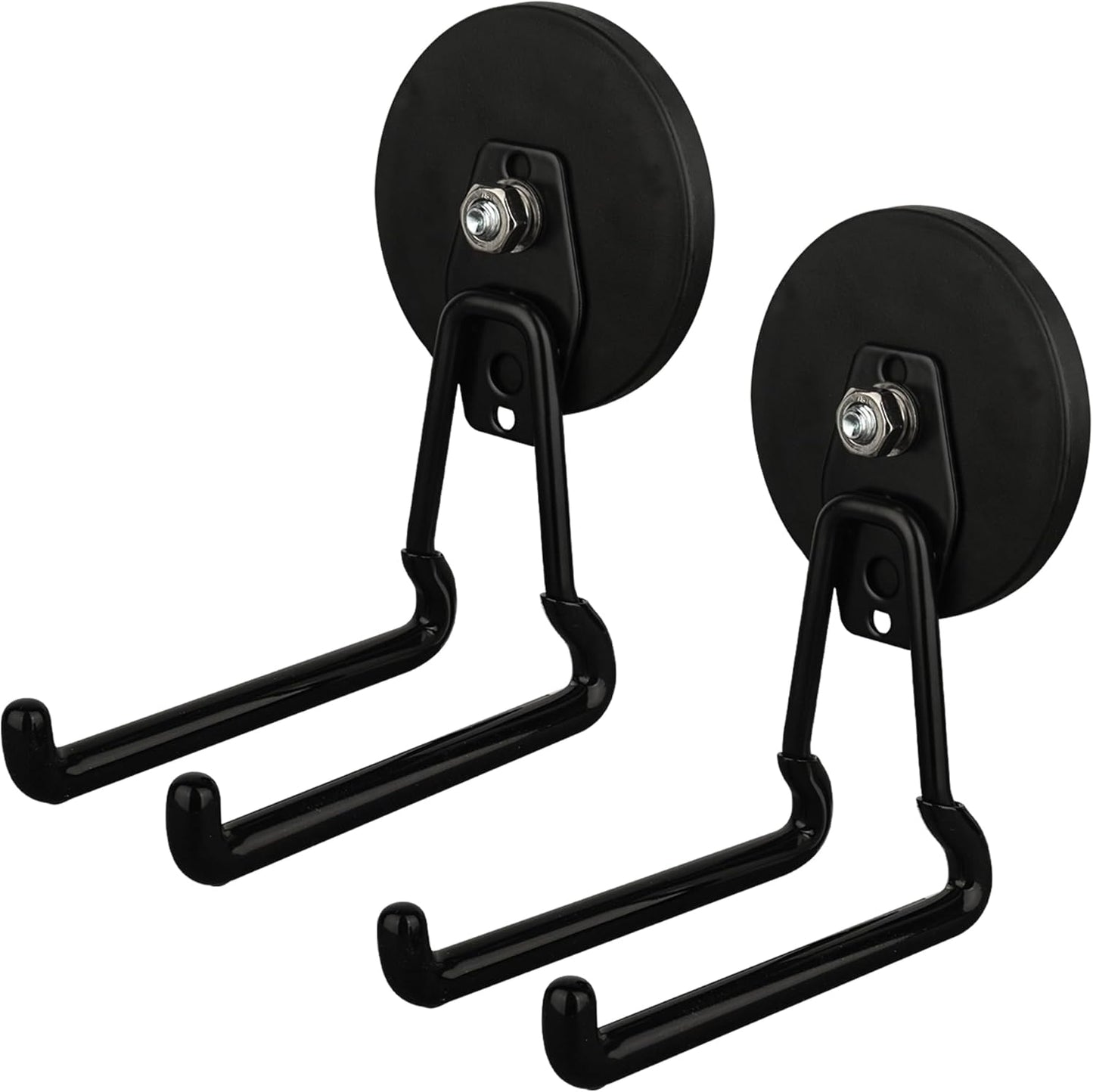 MUTUACTOR New Upgraded Magnetic Hooks Heavy Duty,40lbs Anti-Scratch Garage Large Magnet Hooks,2PCS Super Strong Magnetic Garage Hooks for Organizing Impact Drivers Trailer Cord Garden Tool Box