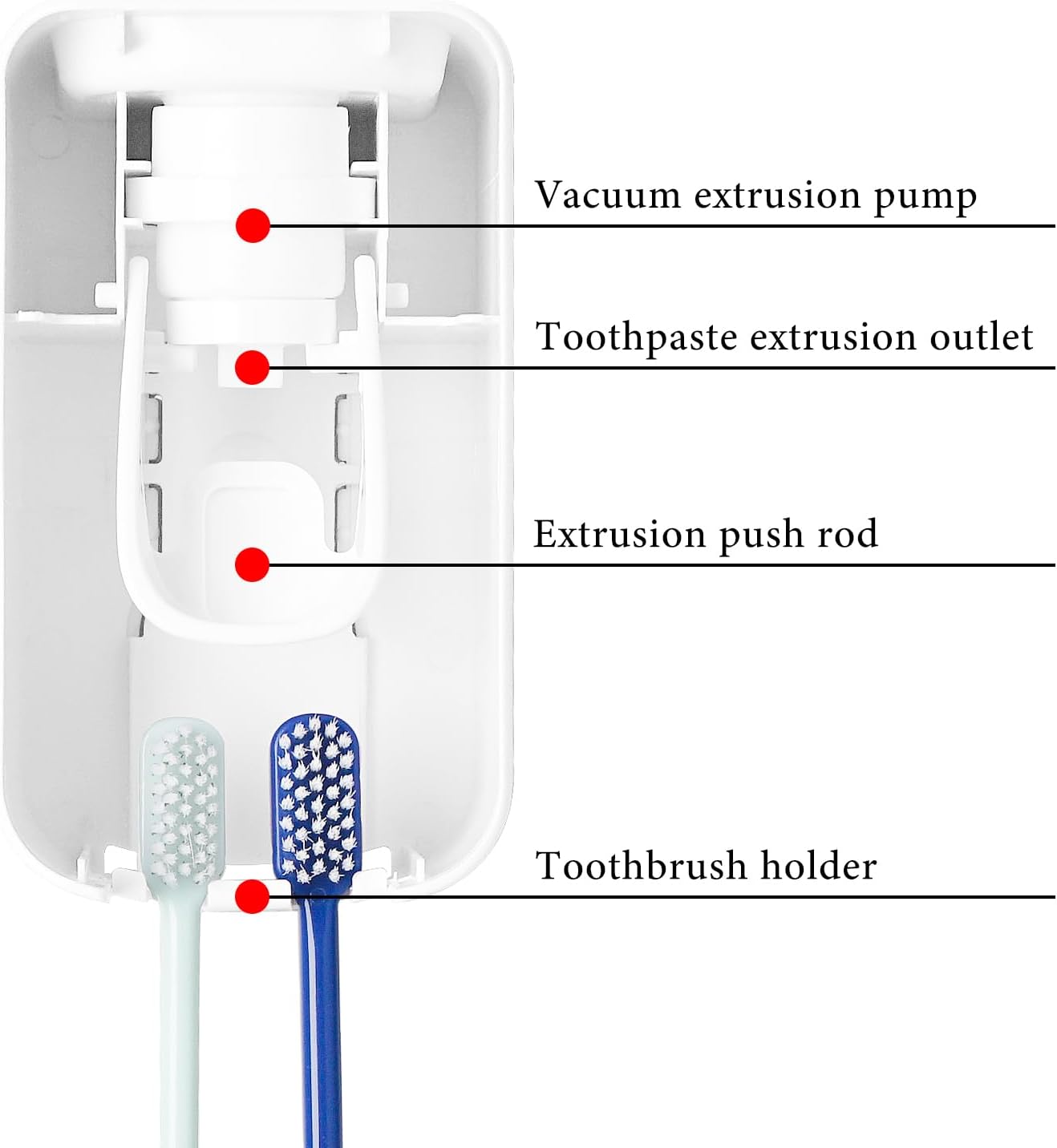 2 Slot Toothbrush Holder and Toothpaste Dispenser Wall Mounted, Automatic Toothpaste Squeezer, 2 in 1 Tooth Brush Toothpaste Organizer for Shower (Clear 2Pack)