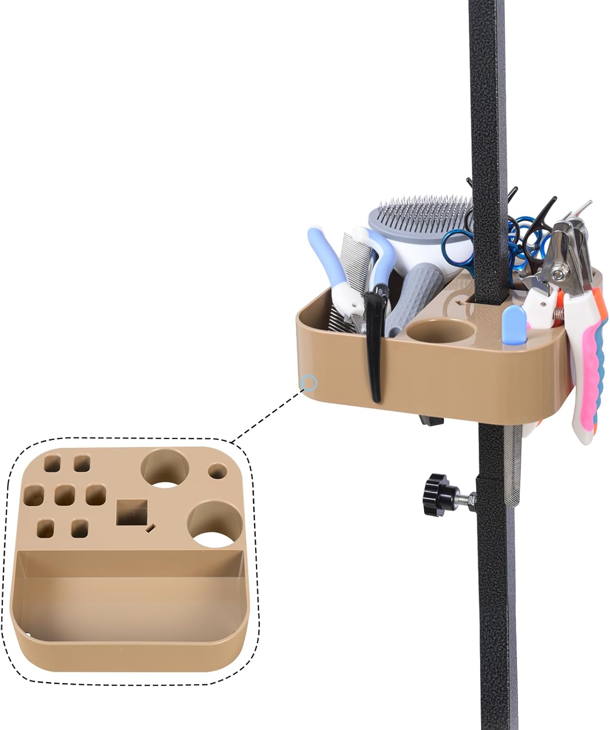 Adjustable Pet Grooming Storage Rack - Holds Grooming Scissors, Brushes And Tools For Space-Saving Storage Solutions For Groomers