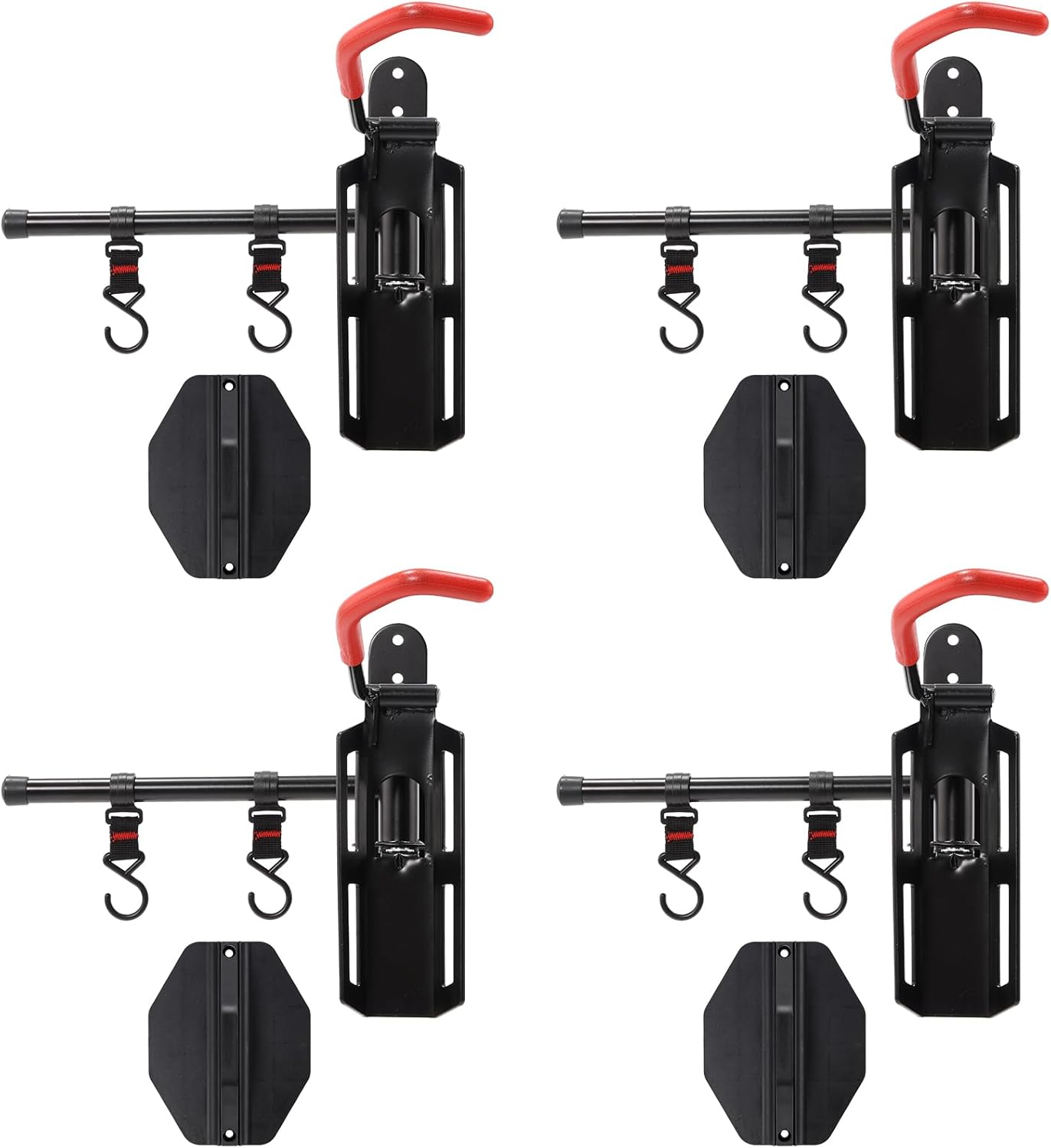 Swivel Bike Wall Mount, Bike Hangers for Garage, Space-Saving Vertical Bike Rack, Sturdy Bike Storage Rack Holds Up to 66lbs with No-scratch Protection, Easy to Install, 4 Pack