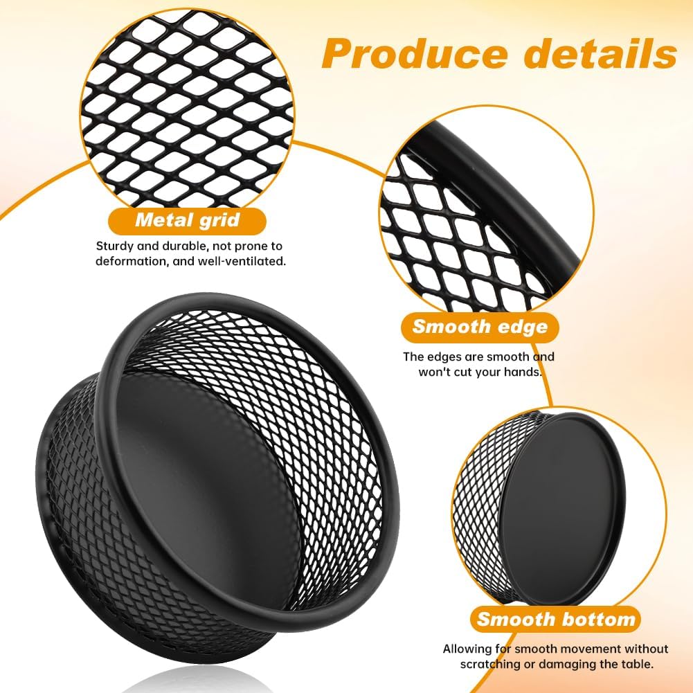 Paper Clip Holder With 50PCS Colored paper clips, 2/4PCS Stackable PaperClip Organizer for Desk,Metal Mesh PaperClip Holders with Non-Slip EVA Pad,for Office Binder Box(4pcs)