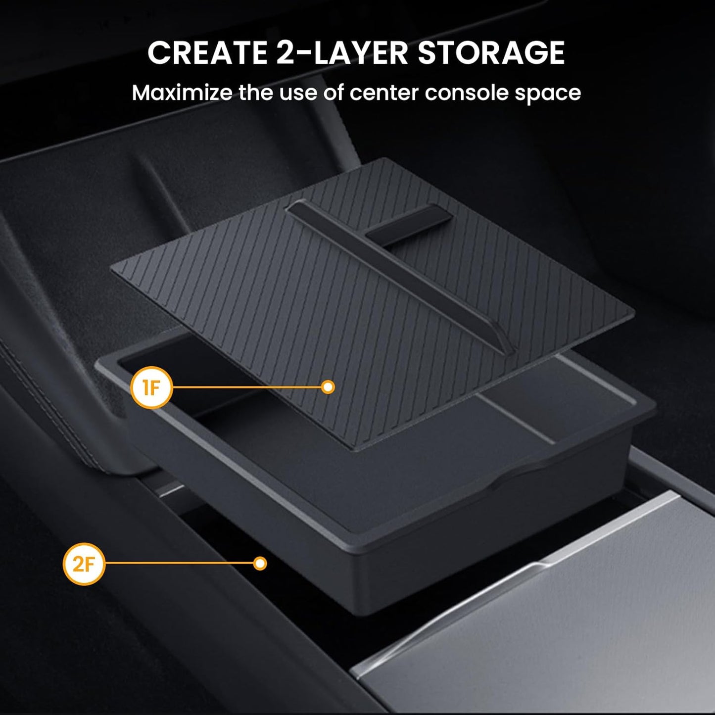 5PCS Center Console Organizer Tray for Tesla Model Y Juniper Accessories 2025, Center Console Storage Tray Armrest Hidden Box Orgainzer and Underseat Storage Box for New Model Y