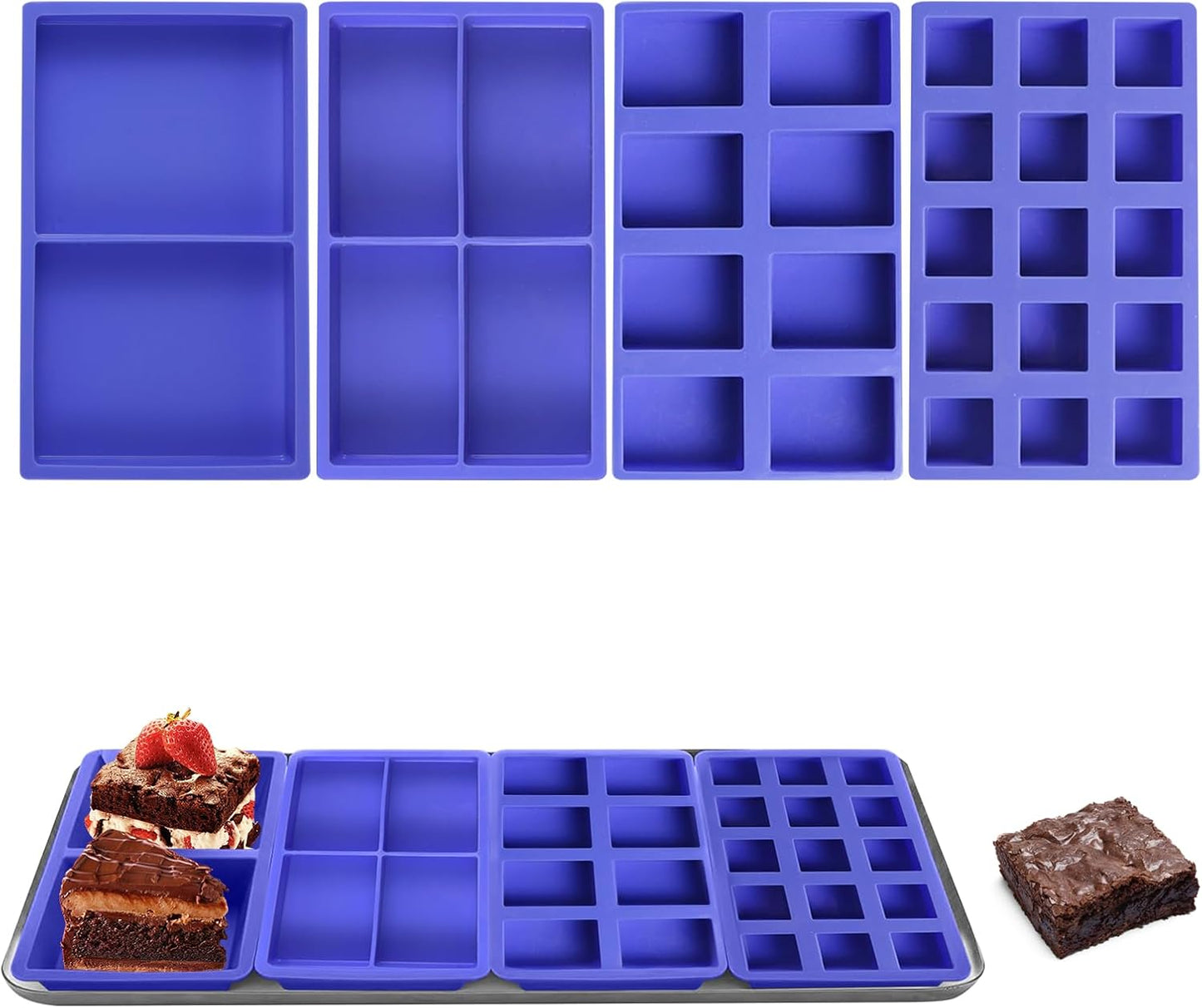 4 Pcs Silicone Tray Dividers for Harvest Right Freeze Dryer,Silicone Food Molds for Harvest right freeze dryer accessories，Reusable Dryer Food Freezer Trays (Purple,Mixing cavity)
