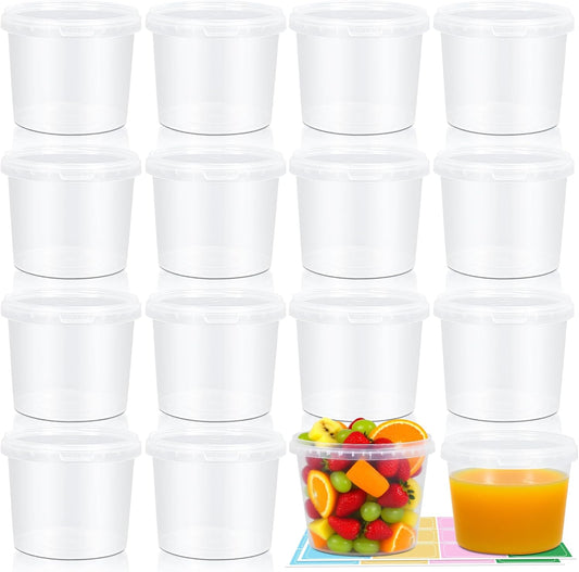 Food Storage Containers, 16 Pack 24oz Freezer Storage Containers with Lids, Leakproof, BPA Free, Microwave & Dishwasher Safe Takeout Container - Ideal for Soup and More