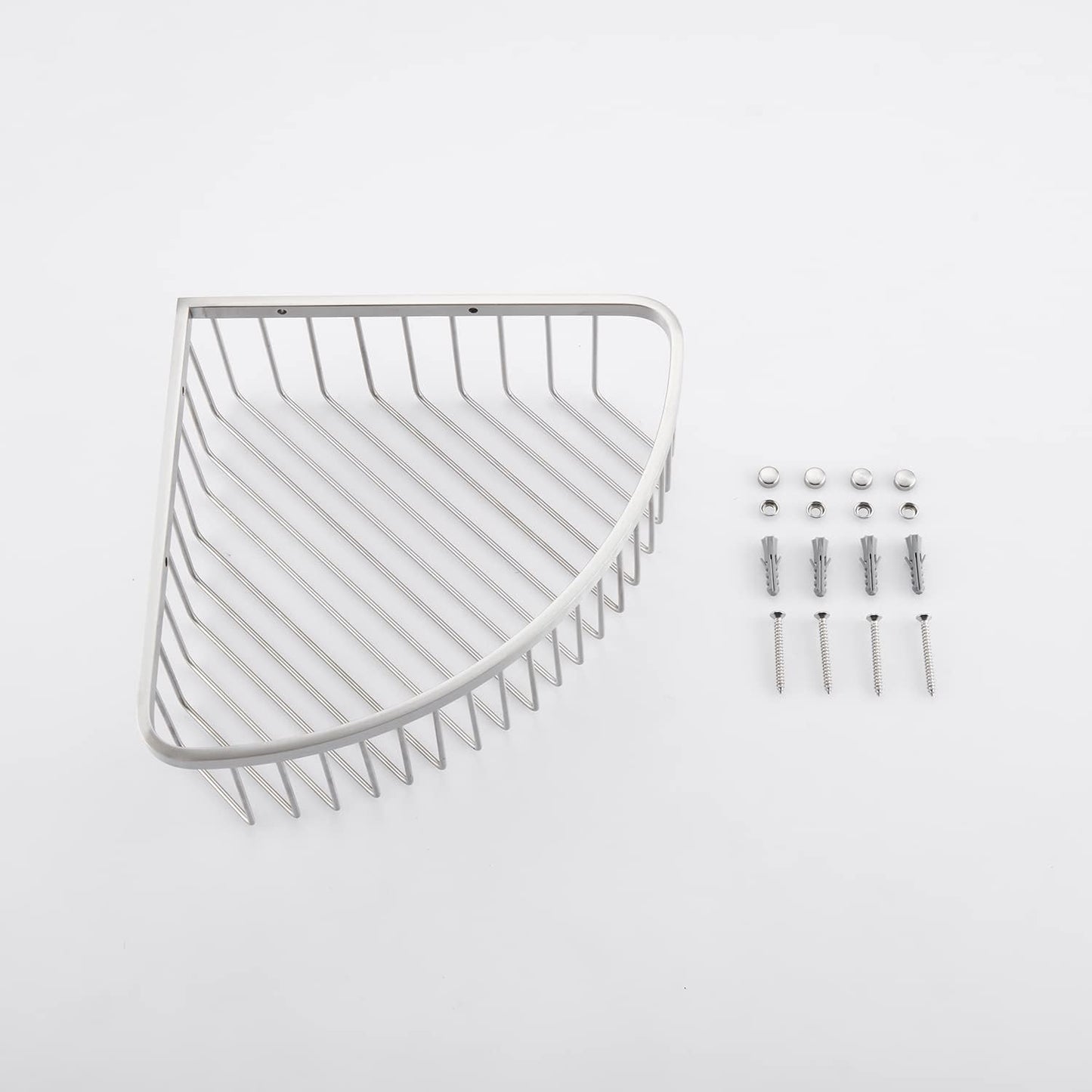 Bathroom Shower Caddy Corner Shelf Basket, Ultra Sturdy Rust-Proof Stainless Steel Shelf Organizer Shampoo Holder, Wall Mounted Storage Rack for Bathroom Kitchen, Brushed Nickel