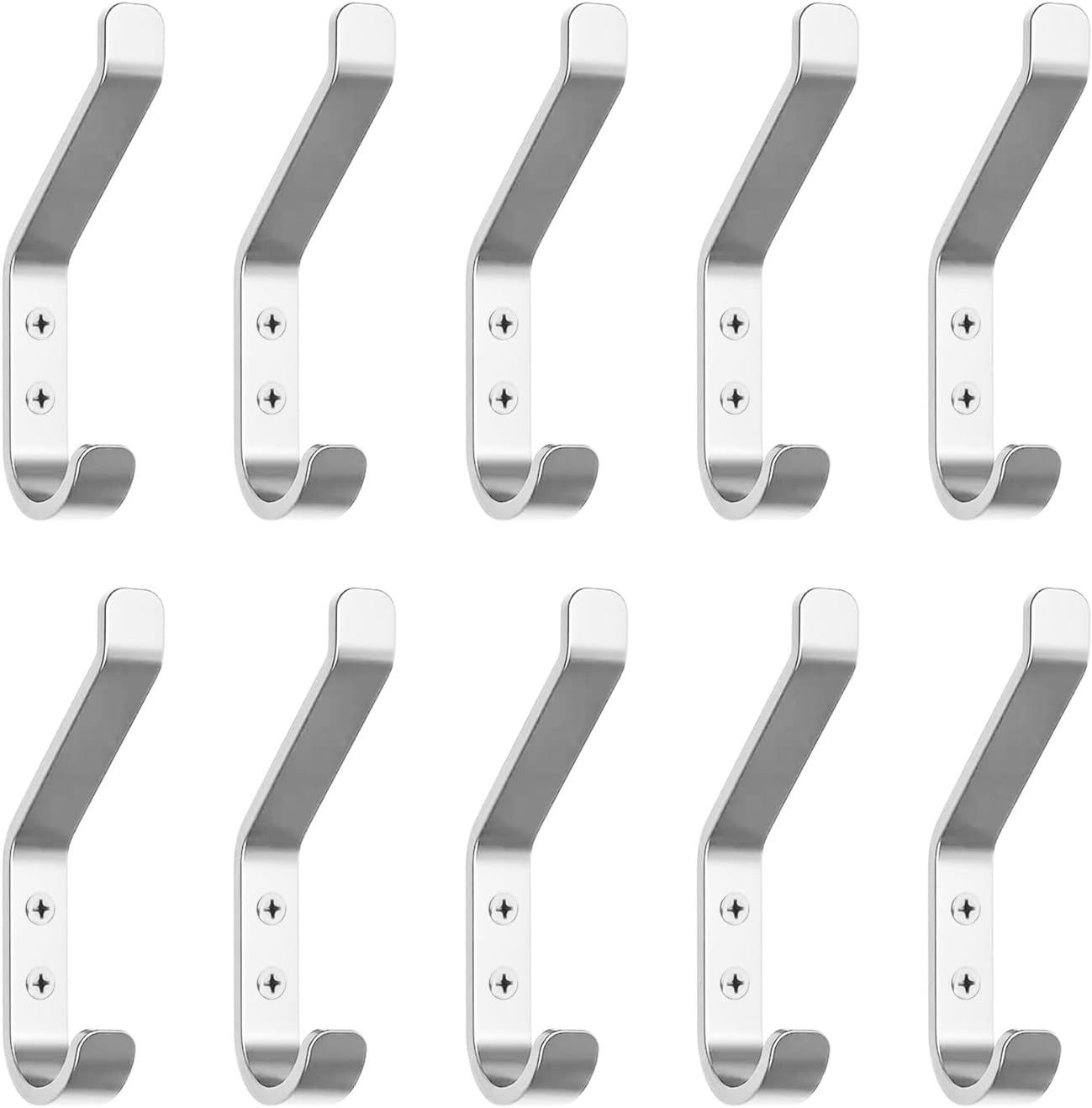 GlazieVault Coat Hook– Door Hook (10 Pack) - Heavy Duty Wall Mounted - Premium Design Rust Free Hooks