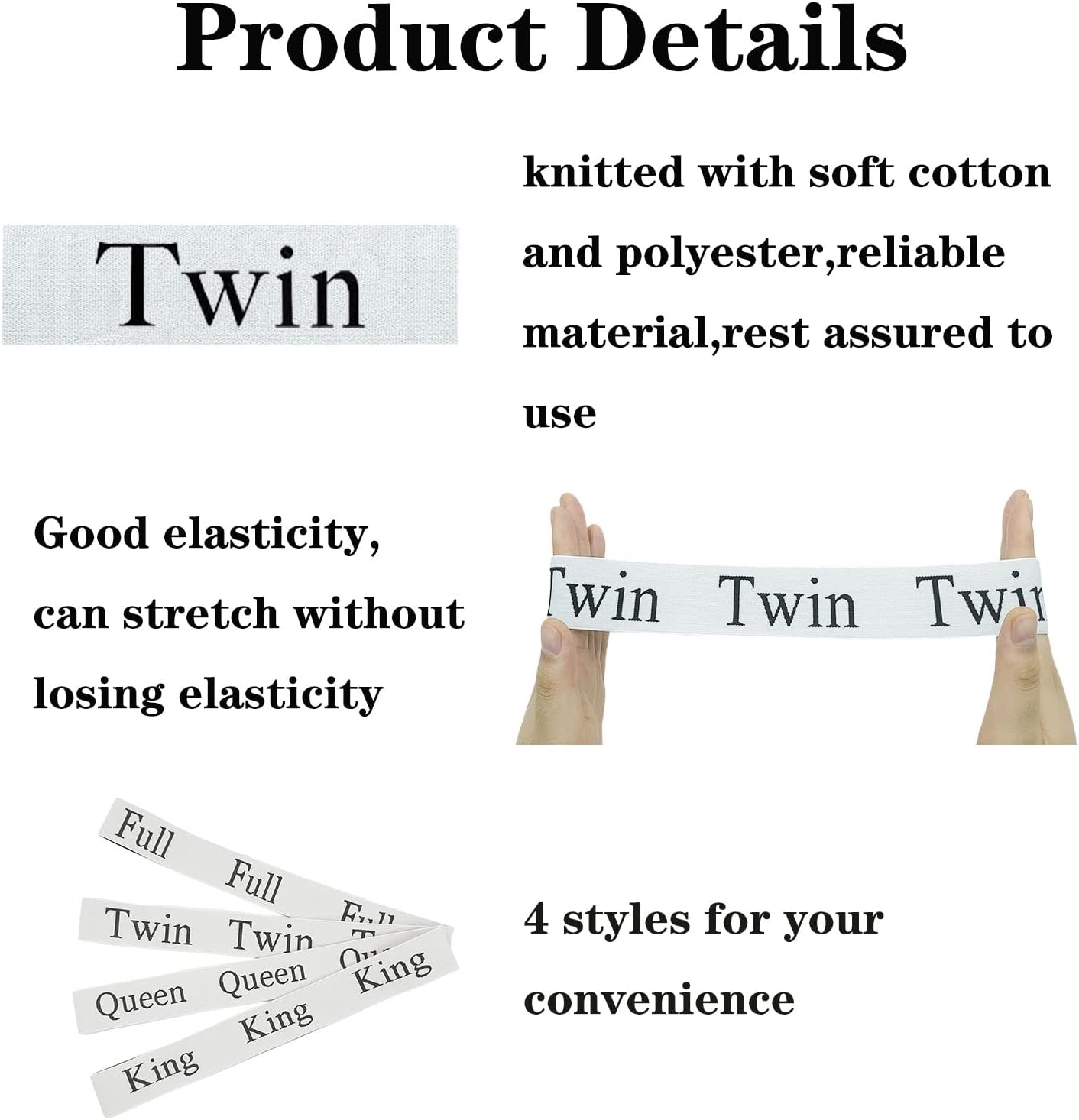 2 Pieces Bed Sheet Organizer Bands, Sheet Organizers and Storage Label Bands, Sheet Label for Bedding, Sheets Organizer for Closet,Sheet Keepers Linen Labels Bedding Bands (2Pcs Twin)