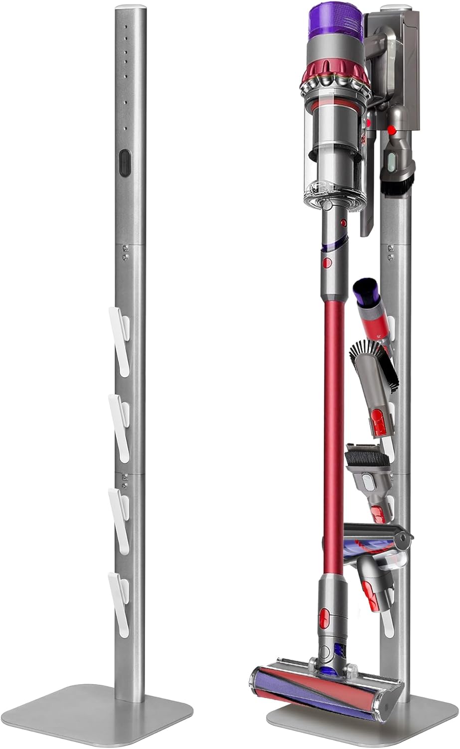 Haturi Vacuum Stand, Dyson Vacuum Holder and Metal Storage Bracket, Standing dock for Dyson G5 V15 V12 V11 V10 V8 V7 V6, Hidden Power Cord Design for Dyson Handheld Cordless Vacuum Cleaners