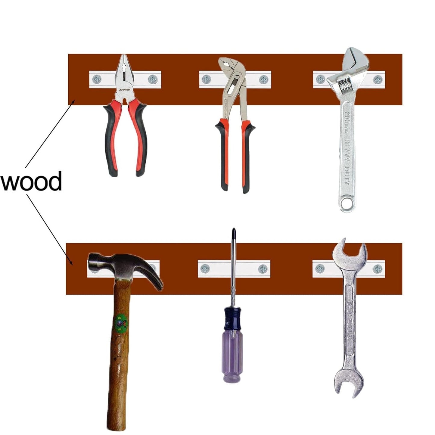 Super Strong Magnetic Tool Holder Channel Magnet - 2.50" Length-10 Pack,Pot Magnets with Matching Screws,Strong Rare Earth Magnets with Countersunk Holes,Magnetic Knife Tools Holder