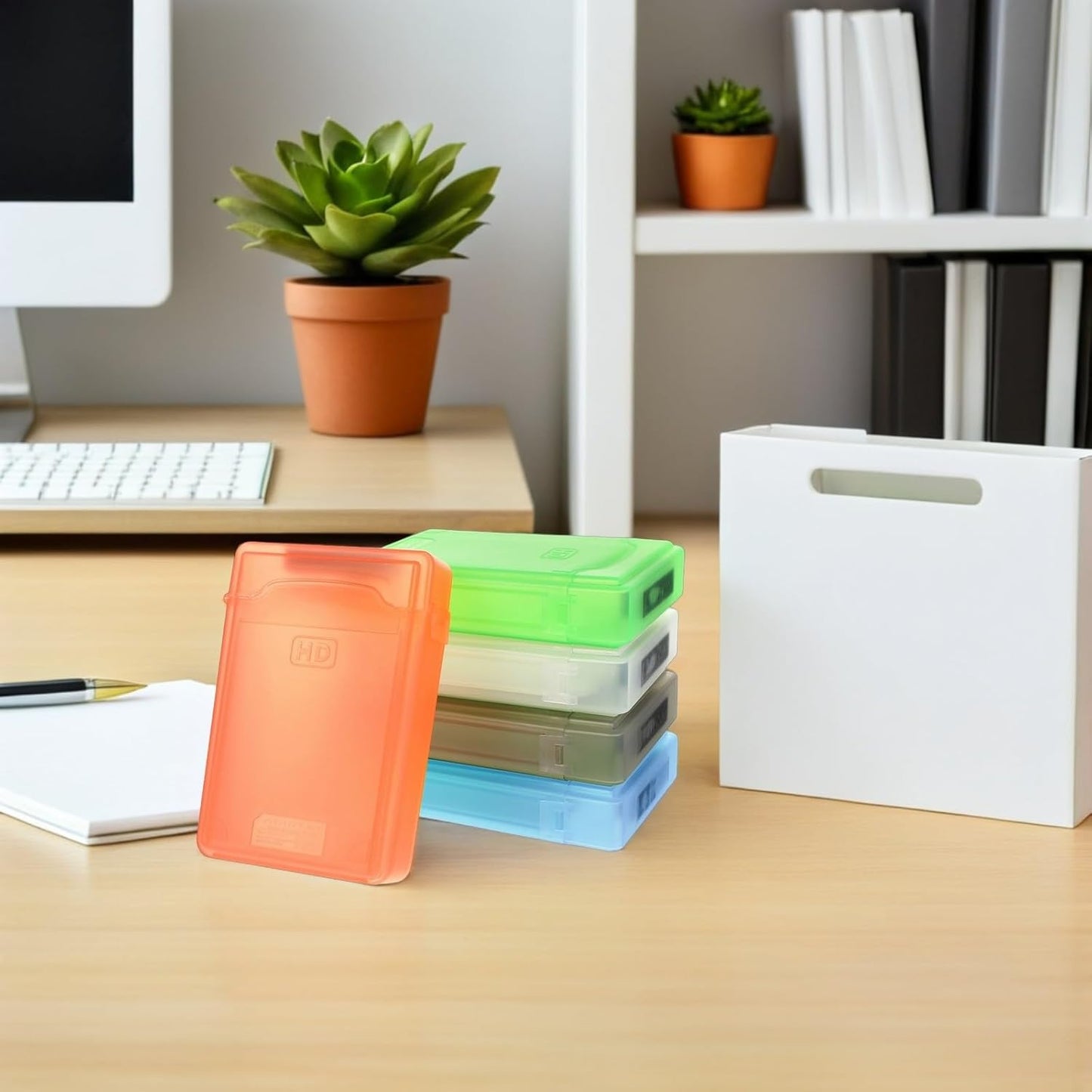 BESPORTBLE 5pcs Shock-Resistant Storage Cases for Hard Drives SSD Multi-Color Hard Disk Organizer for Portable External Drives