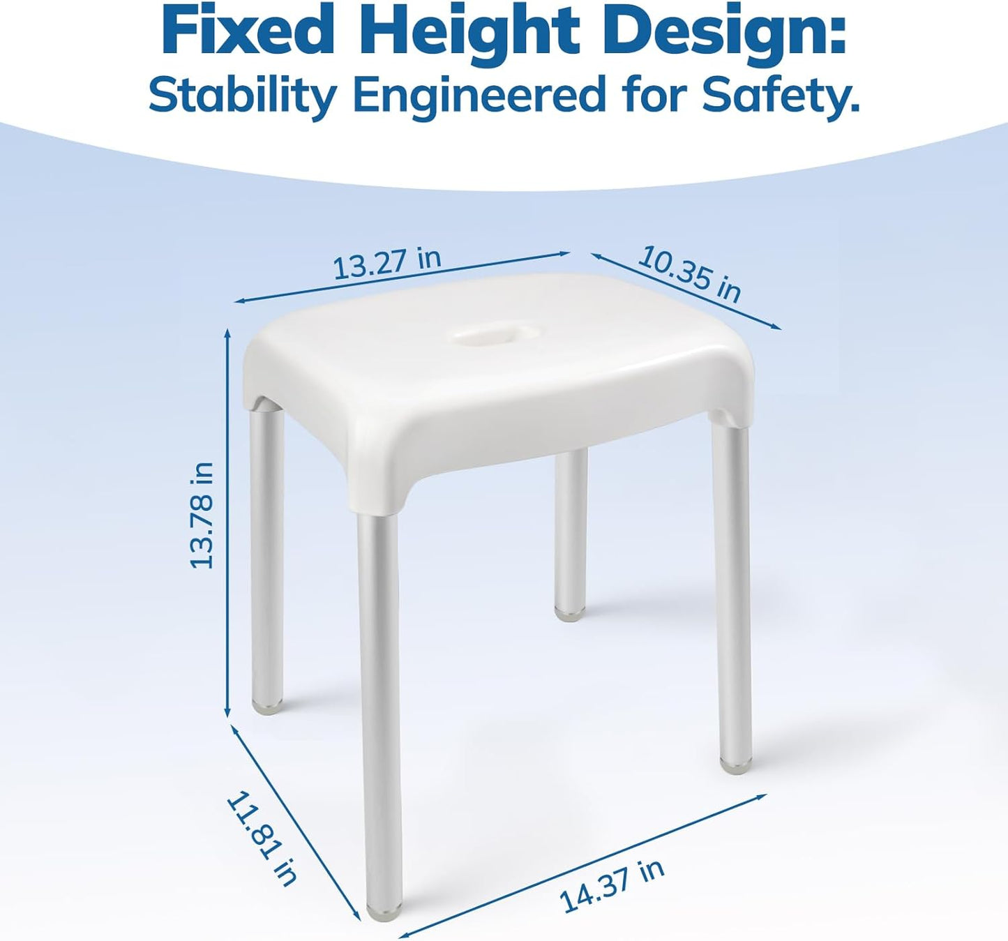 Umimile Shower Stool for Shaving Legs - Fixed Height, Sturdy 330 lb Bath Seat - Anti-Slip Safety Shower Stool for Shaving Legs, Elderly and Disabled, Tool-Free Assembly (Height: 13.8")