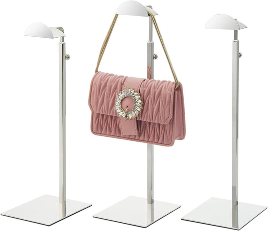Purse Stands - 3PCS Stainless Steels Hangbag Holder Adjustable Height Purse Display for Retail Luxury Bag Organizer Home Store Boutique Retail Closet