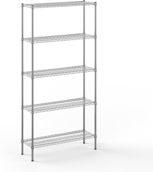 14" Deep x 42" Wide x 86" Height Wire Shelving Kit | 5-Tier | NSF Commercial Storage Rack Unit