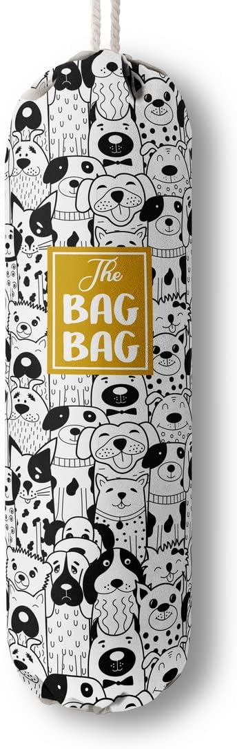 Grocery Bags Holder Organizer For Shopping Bags，Wall Mount Plastic Bags Storage Container Dispensers, Pet Lovers Home Kitchen Gifts For Women, Family, Friends, Dog Mom, Dog Dad
