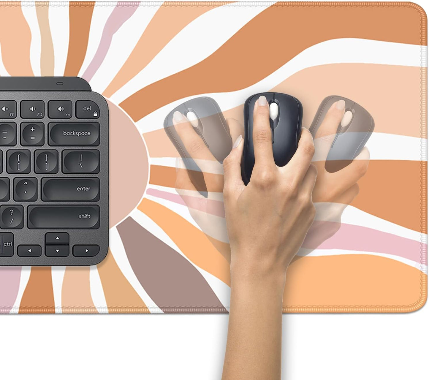 Artistic Sunlight Mouse Pad,XL Simplicity Mousepad Desk Pad with Stitched Edges,Non-Slip Waterproof Rubber Base Mouse Mat Desk Mat for Office Computer Keyboard Laptop Home(27.5x11.8 in)