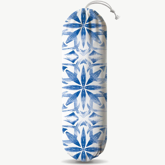 Navy Blue Plastic Bag Holder, Reusable Grocery Bags Holder, Wall Mount Trash Bags Dispenser for Home Kitchen Cabinet, Pantry Organization, Kitchen Pattern Garbage Bag 66