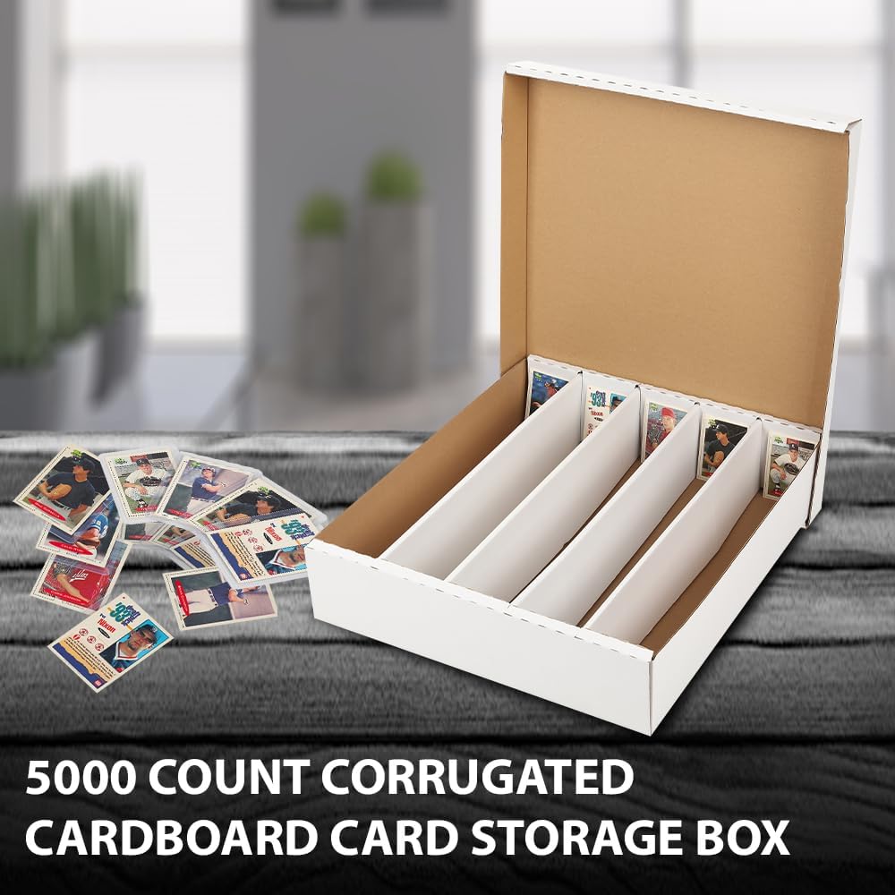 GRAND ORANGE 5000 Count Card Storage Box Full Lid Trading and Gaming Card Storage Box Sports Card Storage Boxe for Pokemon MTG Card Holders Collector Box Card Box Organizer