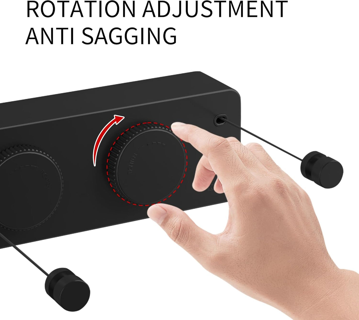 JOOM Retractable Clothesline Indoor Outdoor Clothes Line - Heavy Duty Clothes Drying Laundry Line - Wall Mounted Drying Rack - Air Dry Clothing Lock to Prevent Sagging (Two line,Black)