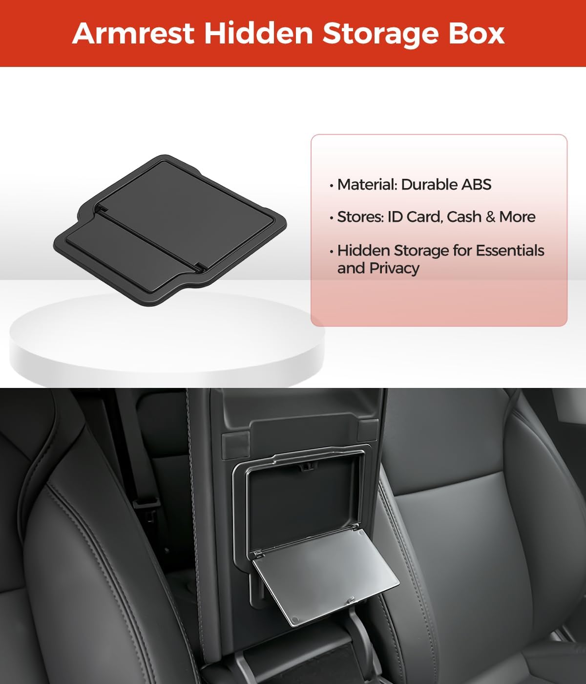 Center Console Organizer 5PCS Compatible with Tesla Model Y Juniper2026, Armrest Storage Tray, Hidden Storage Box, Cup Holder, Phone Holder – Interior Accessories for New Model Y/3 2025