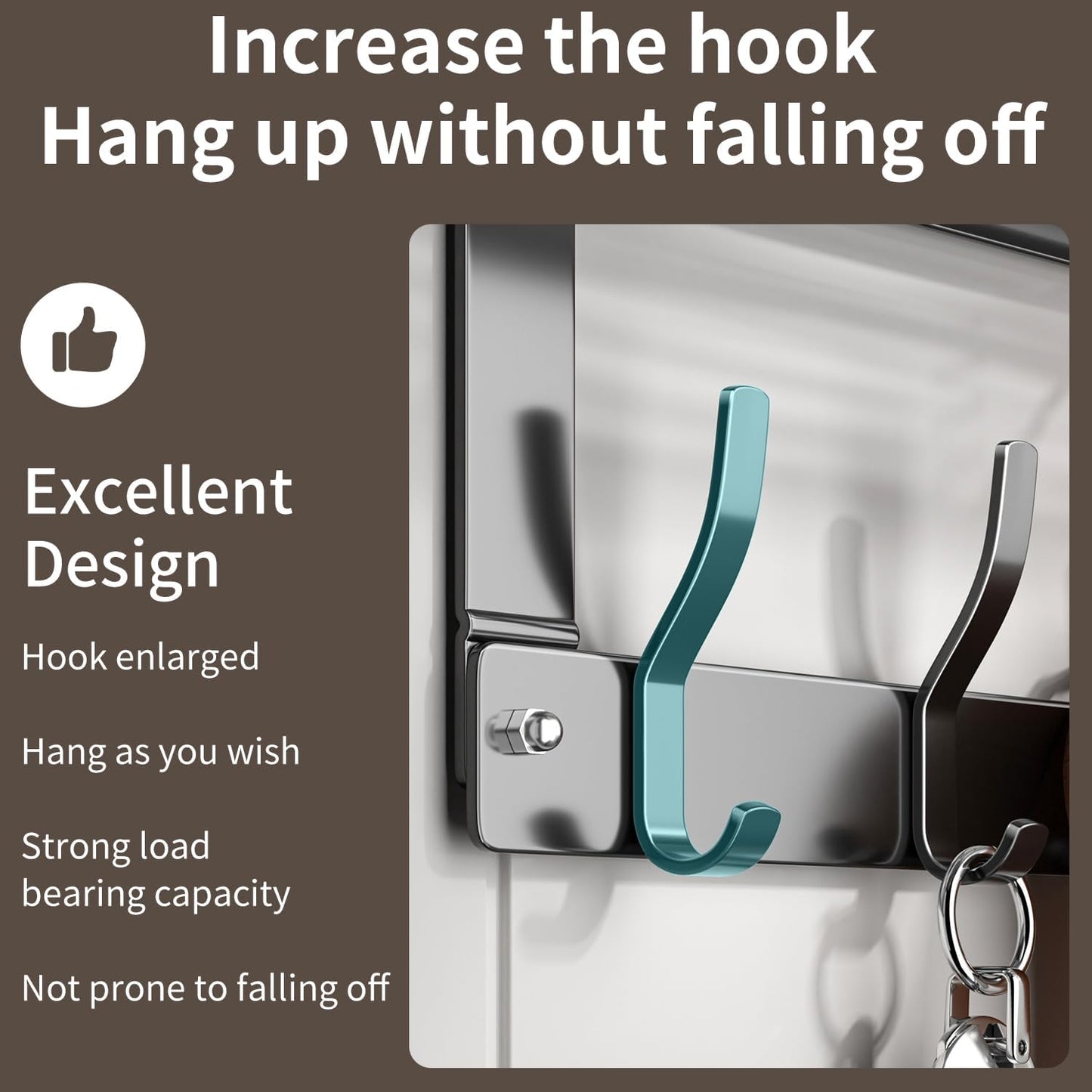 Over The Door Hooks Organizer, Coat Rack Over The Door Storage Hanger Towel Rack with Mesh Baskets and 10 Hooks, Back of Door Storage Organizer for Bathroom, Bedroom, Kitchen, Office (Grey)