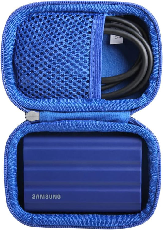 Hermitshell Hard Travel Case for Samsung T7 Shield 2TB / 1TB / 4TB, Portable SSD, USB 3.2 Gen2 External Solid State Drive (Blue, Case for 1 Hard Drives)