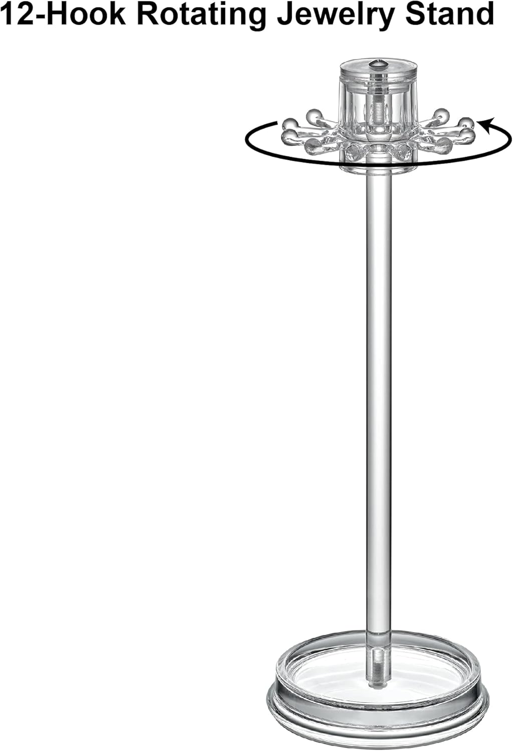 Amazing Abby - Temptation - Necklace Holder Stand with Spinning Hook Design, Jewelry Organizer Stand, Bracelet Tree Display, Perfect Storage Solution for Necklaces, Bracelets, Rings, and More